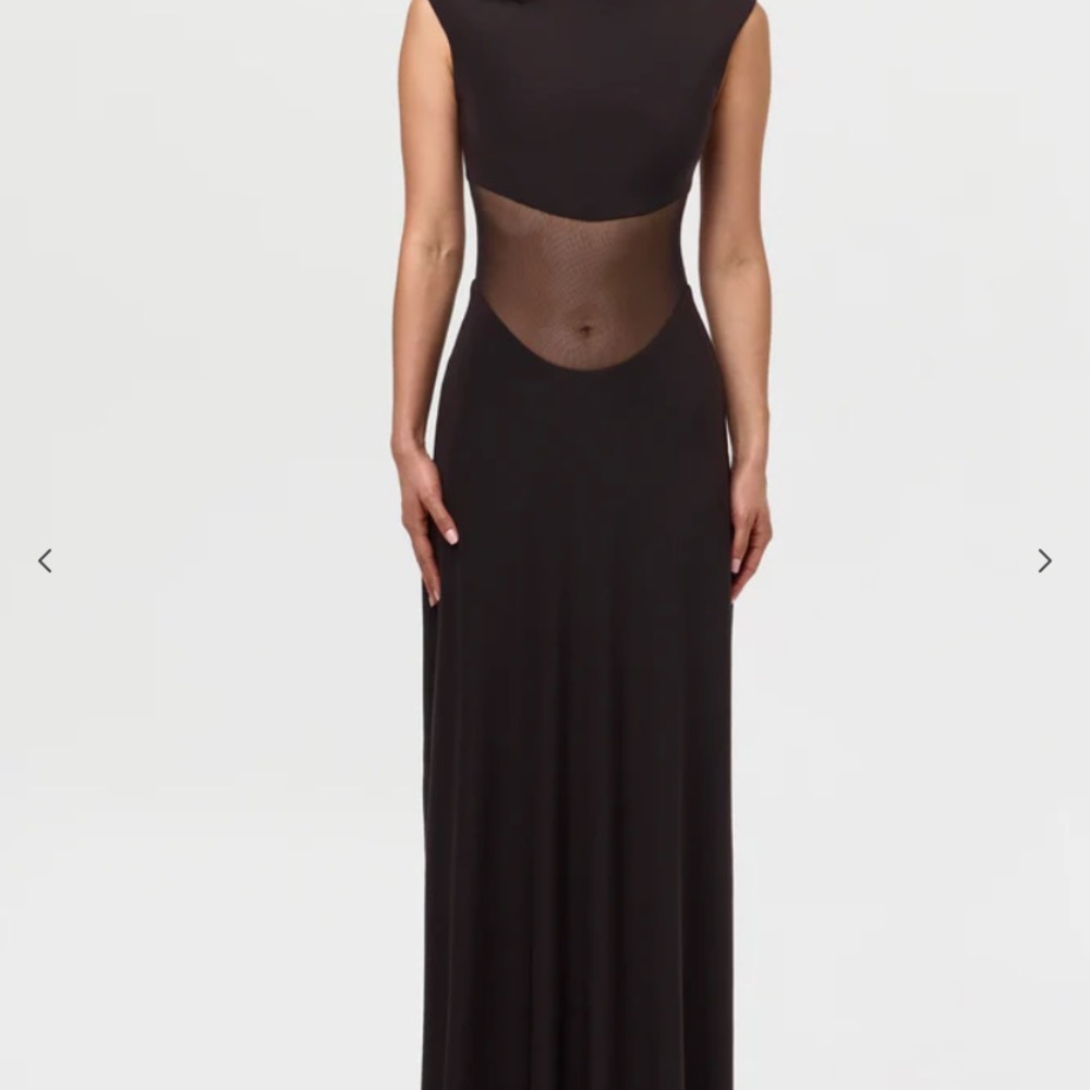 Naked Wardrobe Elegant Black Mesh Backless Dress